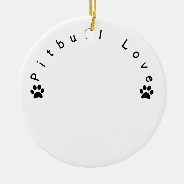 Pitbull Liebe-Gewohnheits-Bild Keramikornament (Vorne)