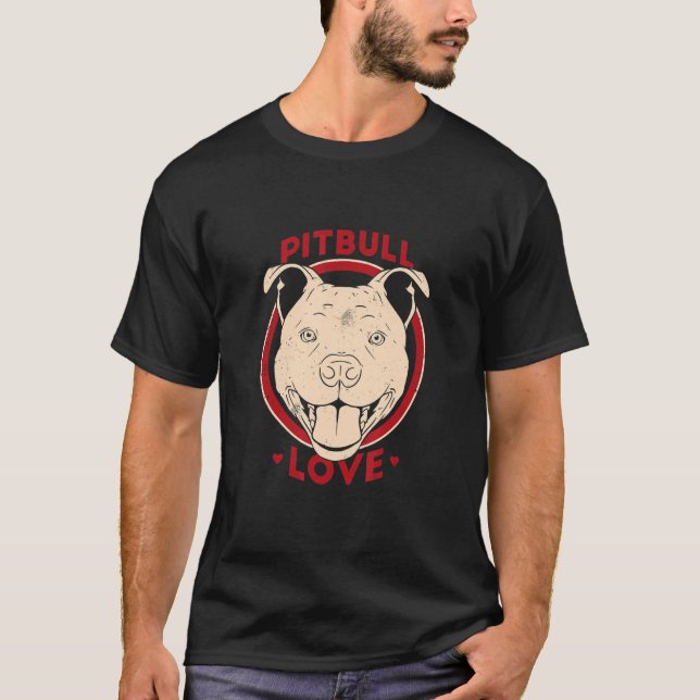 Pitbull Liebe Hund T-Shirt (Vorderseite)