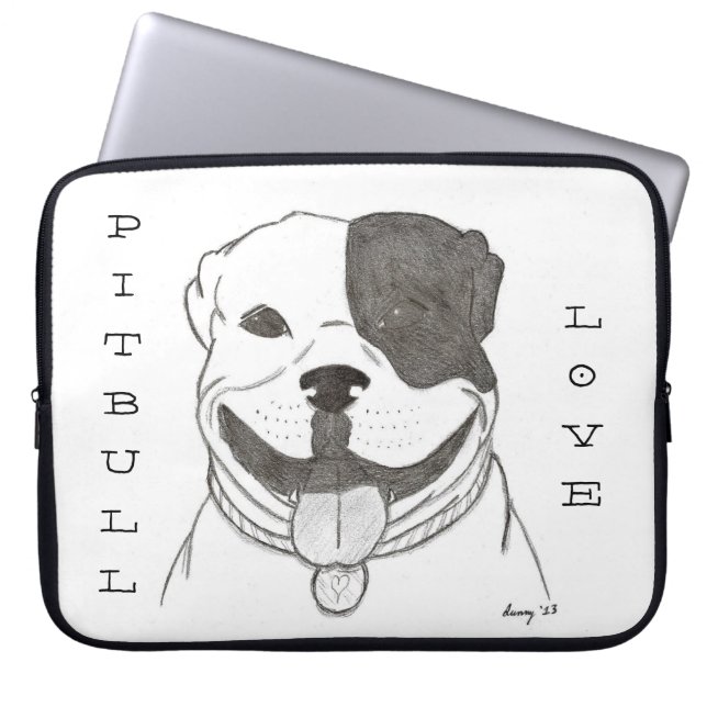 Pitbull-Liebe Laptop-Sieb Laptopschutzhülle (Vorderseite)