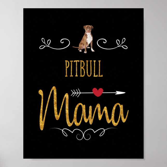 Pitbull Liebe Mama so viel Poster (Vorne)