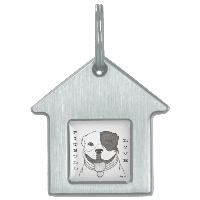 Pitbull Liebe Pet Tag Tiermarke (Vorderseite)