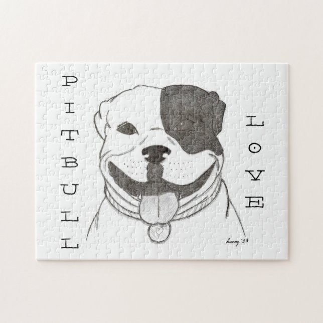 Pitbull Liebe Puzzle (Horizontal)
