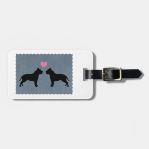 Pitbull Liebe-Silhouette Gepäckanhänger