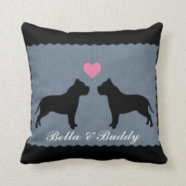 Pitbull Liebe-Silhouette Kissen
