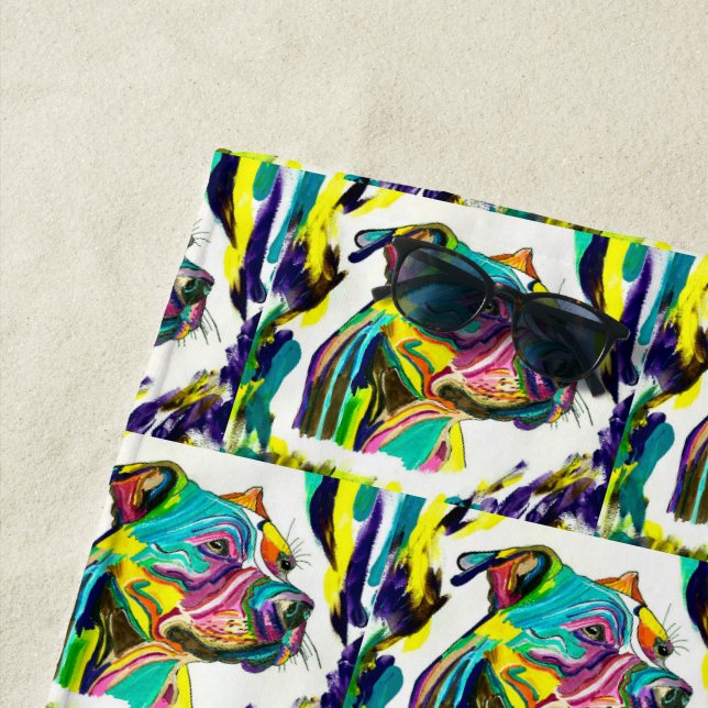 Pitbull Liebe Strandtuch (Beispiel)