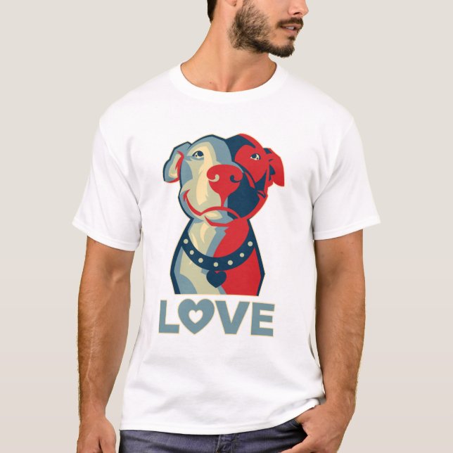 Pitbull - LIEBE T-Shirt (Vorderseite)