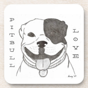 Pitbull Liebe Untersetzer - Set von 6 Jahren