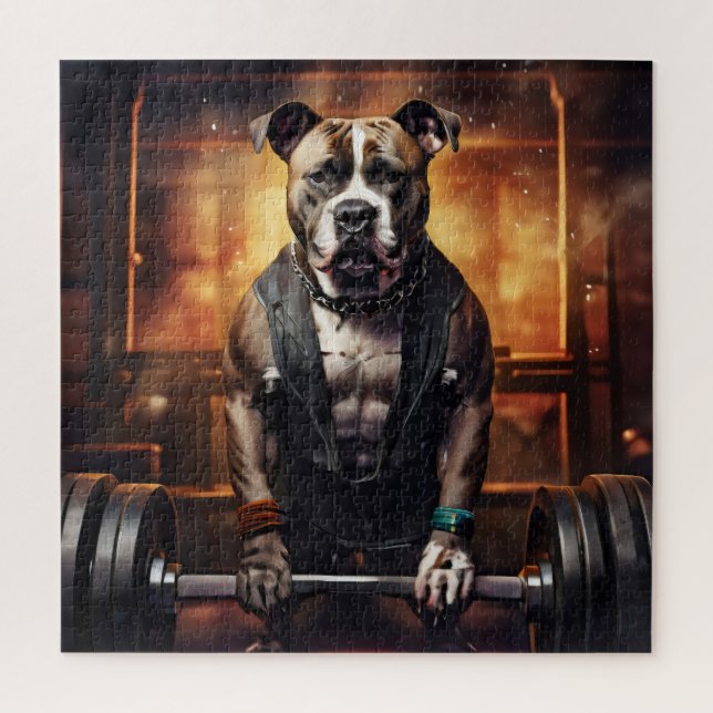 Pitbull Lifting Weight Vintag (Vertikal)