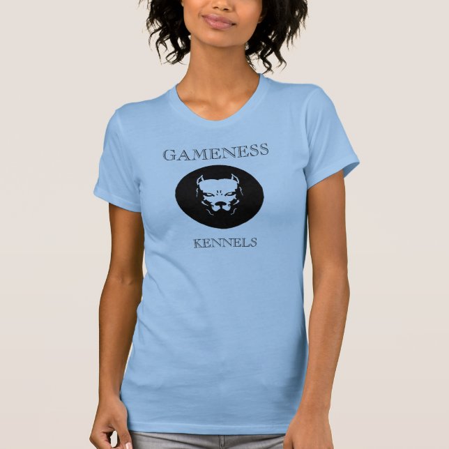 Pitbull Logohund, GAMENESS, HUNDEHÜTTEN T-Shirt (Vorderseite)