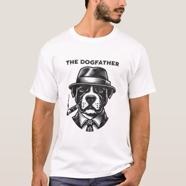 Pitbull Lover Gift DogFather Dog Papa Dad T-Shirt (Vorderseite)