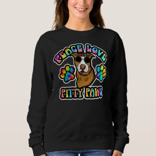 Pitbull Lover Peace Liebe Pitty Paws Niedlich Gefä Sweatshirt