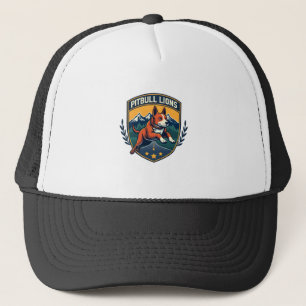 Pitbull-Löwen Vintage-Maskottchen Sportabzeichen V Truckerkappe