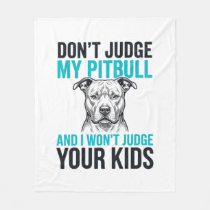 Pitbull Lustiges Zitat Vintage Gravur Hund Design_ Fleecedecke