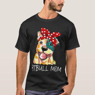 Pitbull-Mama farbig für Hunde und Mama T-Shirt