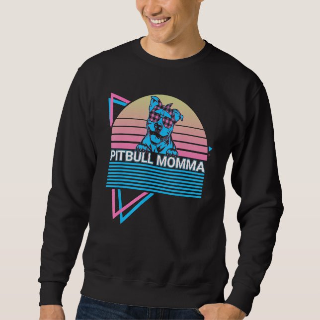 Pitbull-Mama Pit Bull Retro Sweatshirt (Vorderseite)