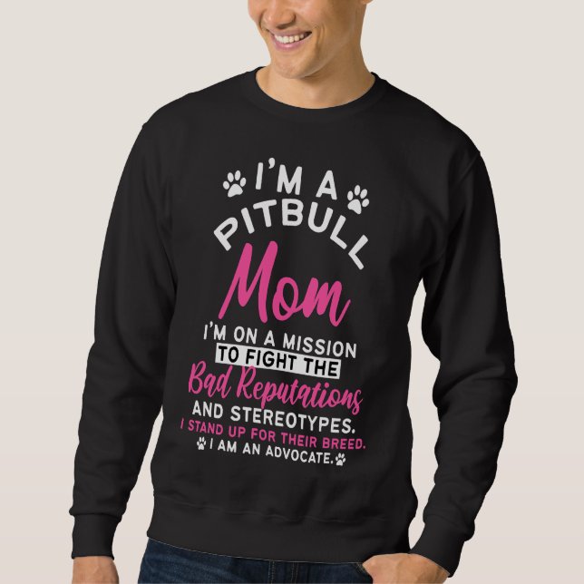 Pitbull Mama Pit Bull Terrier Sweatshirt (Vorderseite)