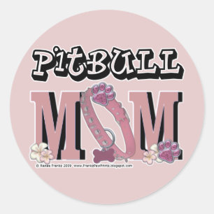 Pitbull-MAMA Runder Aufkleber