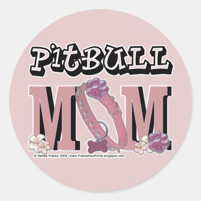 Pitbull-MAMA Runder Aufkleber (Vorderseite)