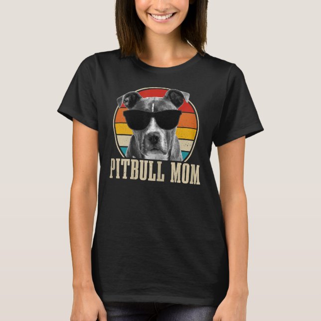 Pitbull Mama Vintag Funny Pitbull Dog T-Shirt (Vorderseite)