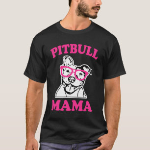 Pitbull Mama Women's Pit Bull Dog Mama Pink Hoodie T-Shirt
