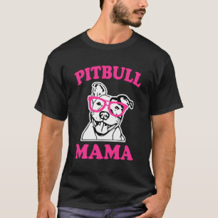 Pitbull Mama Women's Pit Bull Dog Mama Pink Hoodie T-Shirt
