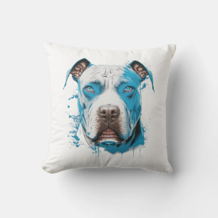 Pitbull mit blauen Augen Hunde Lover Kissen
