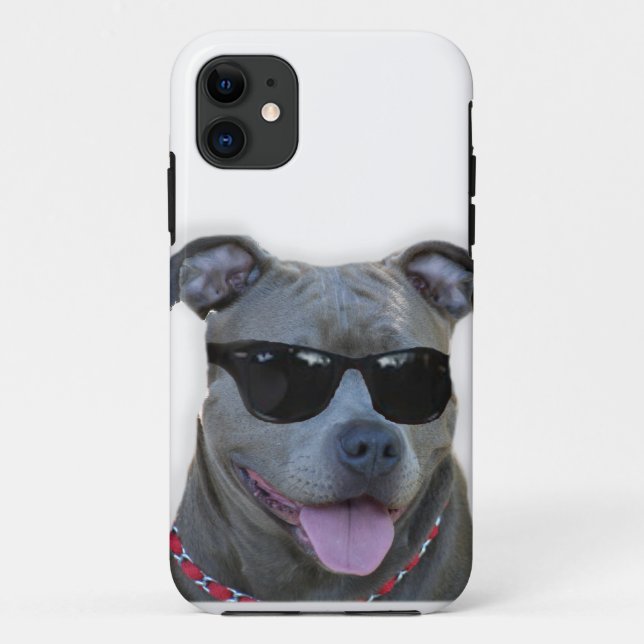 Pitbull mit Gläsern Case-Mate iPhone Hülle (Rückseite)