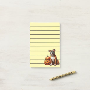 Pitbull mit Halloween-Kürbissen Post-it Klebezettel