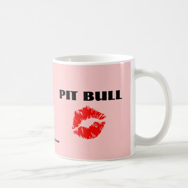 Pitbull mit Lippenstift - DIE VORLAGE Kaffeetasse (Rechts)
