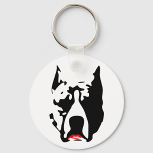 Pitbull mit Lippenstift Schlüsselanhänger