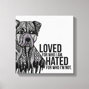 Pitbull mit Text Leinwanddruck