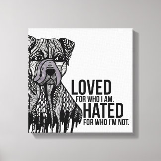 Pitbull mit Text Leinwanddruck