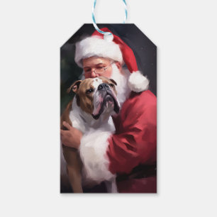 Pitbull mit Weihnachtsmann Festive Weihnachten Geschenkanhänger