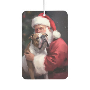 Pitbull mit Weihnachtsmann Festives Weihnachten Autolufterfrischer