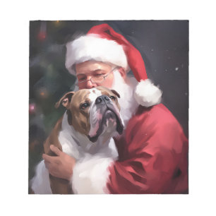 Pitbull mit Weihnachtsmann Festliches Weihnachten Notizblock