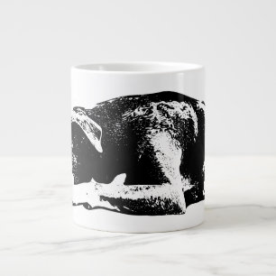 Pitbull Mix Monochrome Portrait-Tasse wiederherste Jumbo-Tasse