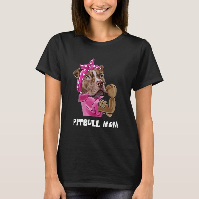 Pitbull Mom Ladies Dogs Tee (Vorderseite)