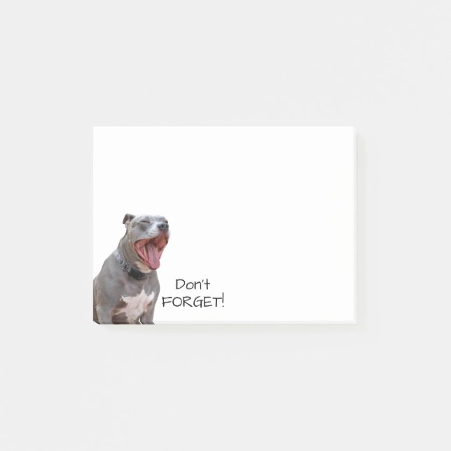 Pitbull Morning Yawn Vergiss nicht Notizen (Vorderseite)