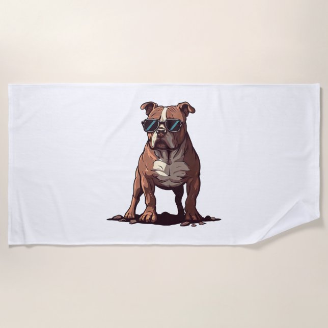 Pitbull Owner Geschenke Strandtuch (Vorderseite)