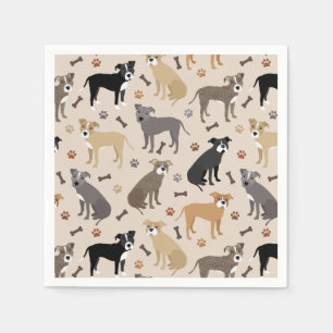 Pitbull Paws and Bones Napkins Serviette