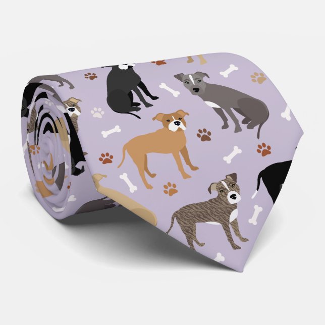 Pitbull Paws and Bones Neck Tie Krawatte (Gerollt)