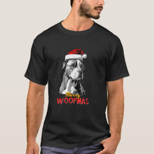 Pitbull Pittie Santa Claus Hat Frohe Weihnachtsfra T-Shirt