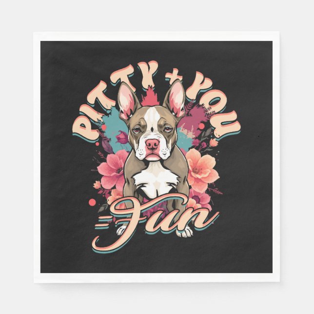Pitbull Pitty + You = Spaß Serviette (Vorderseite)