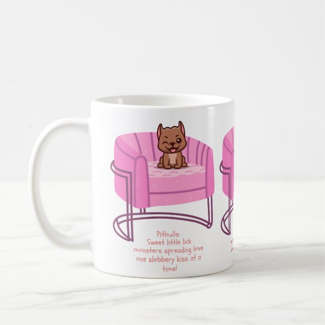 Pitbull Power: Sip and Smile mit einer Comic-Drehu Kaffeetasse (Links)