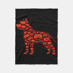 Pitbull Pumpkin Kürbislaterne Halloween Mens Wome Fleecedecke