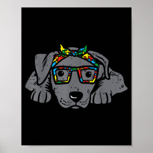Pitbull Puzzle-Bandana Gles Autismus-Bewusstsein P Poster