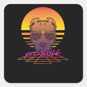 Pitbull Quadratischer Aufkleber