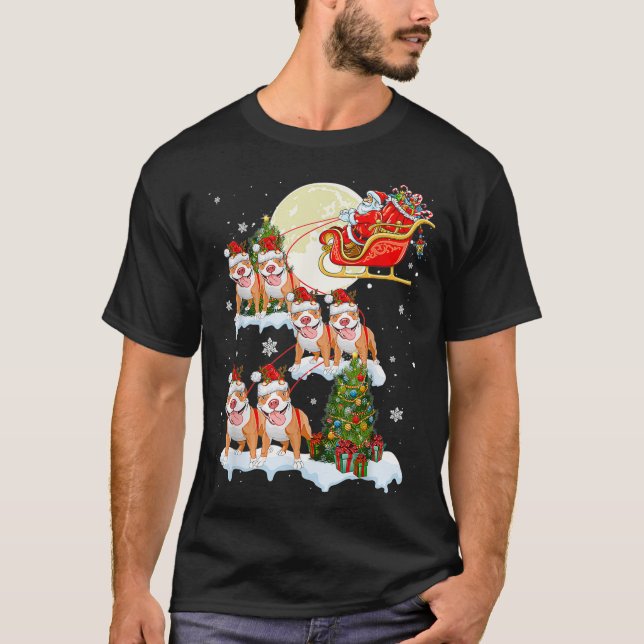 Pitbull Rentier Weihnachtsfeier Weihnachtsfeier Do T-Shirt (Vorderseite)