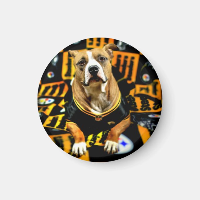Pitbull Rescue Dog Fanatic Magnet (Vorne)