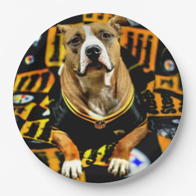 Pitbull Rescue Dog Fanatic Pappteller (Vorderseite)